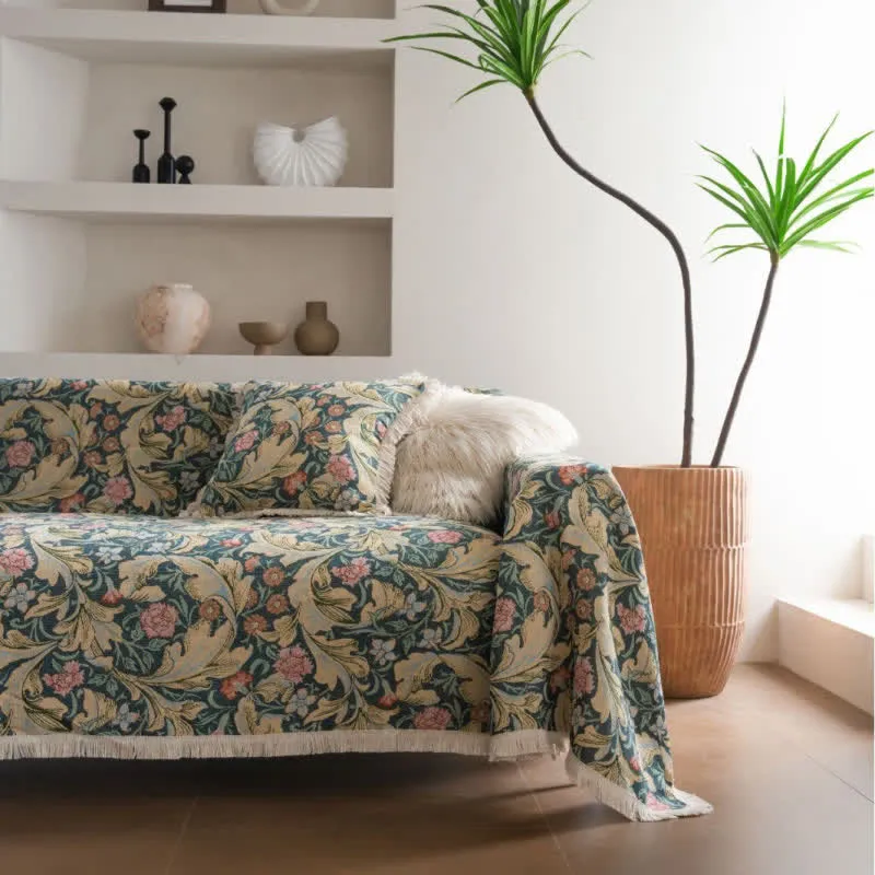 Jacquard-Sofaschutz mit Nelken-Motiv