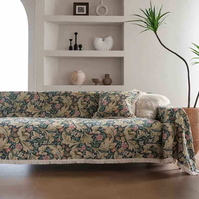 Jacquard-Sofaschutz mit Nelken-Motiv