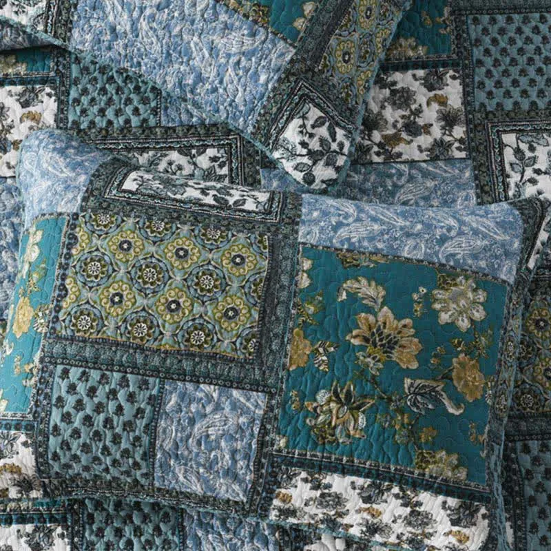 Ownkoti Vintage-Bettdecke aus Baumwolle mit Blumenmuster