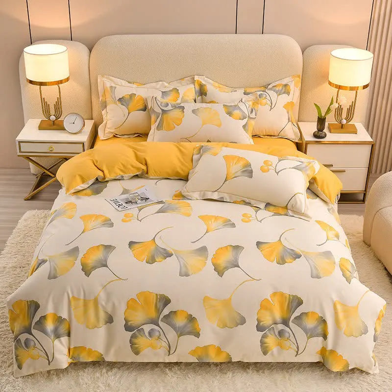 Ownkoti Timeless Ginkgo-Bettwäscheset aus Baumwolle (4-teilig)