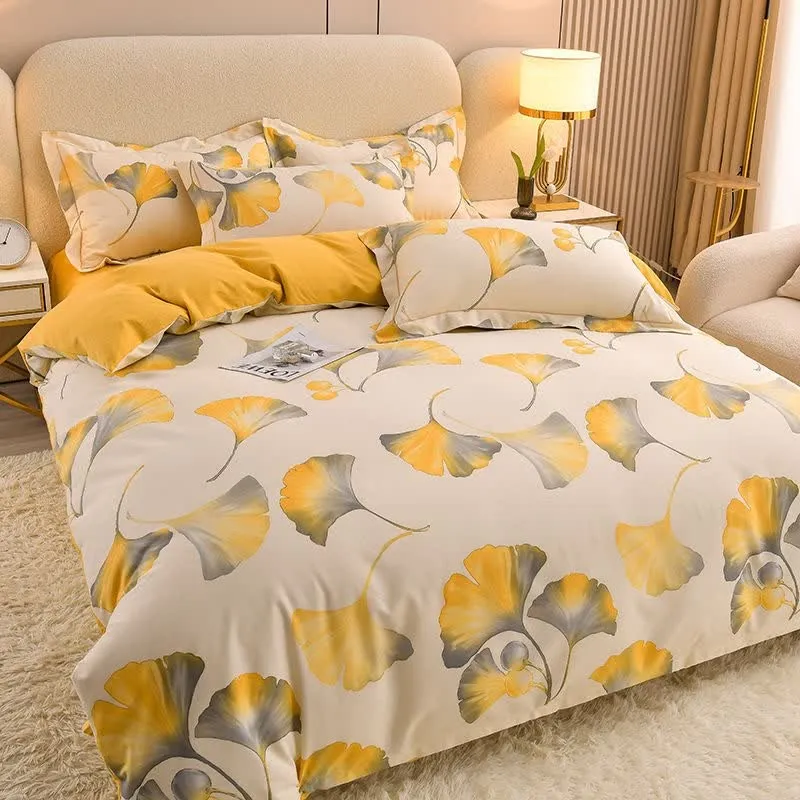 Ownkoti Timeless Ginkgo-Bettwäscheset aus Baumwolle (4-teilig)