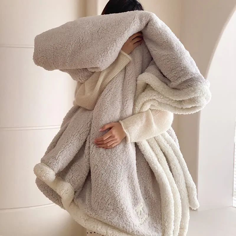 Ownkoti Bow Sherpa Wende-Überwurfdecke