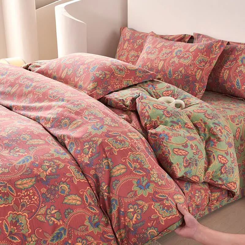 Wendebettwäscheset aus Baumwolle im Bohemian-Stil (4-teilig)