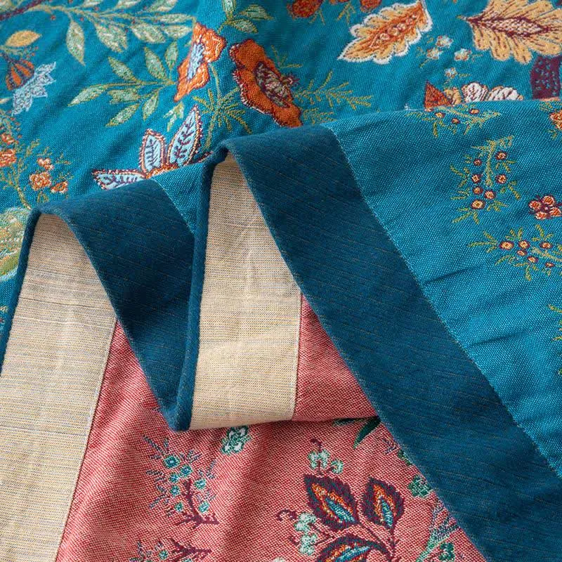 Elegante Wendedecke aus Baumwollgaze mit Blumenmuster