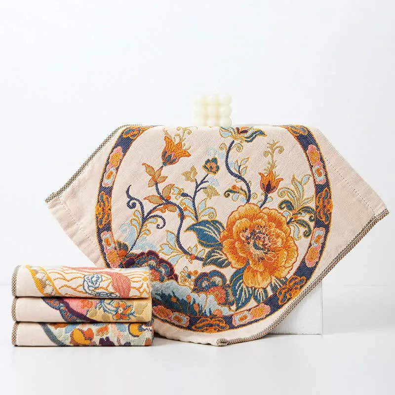 Saugfähiges Küchentuch aus Baumwolle im Vintage-Stil mit Blumenmuster