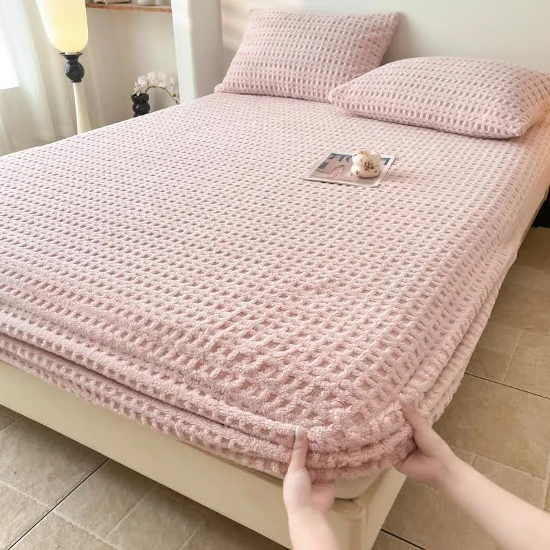 Warmes Spannbettlaken aus Fleece mit Waffelstruktur