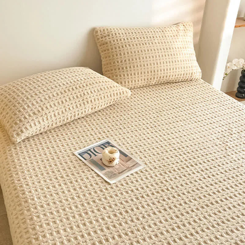 Warmes Spannbettlaken aus Fleece mit Waffelstruktur