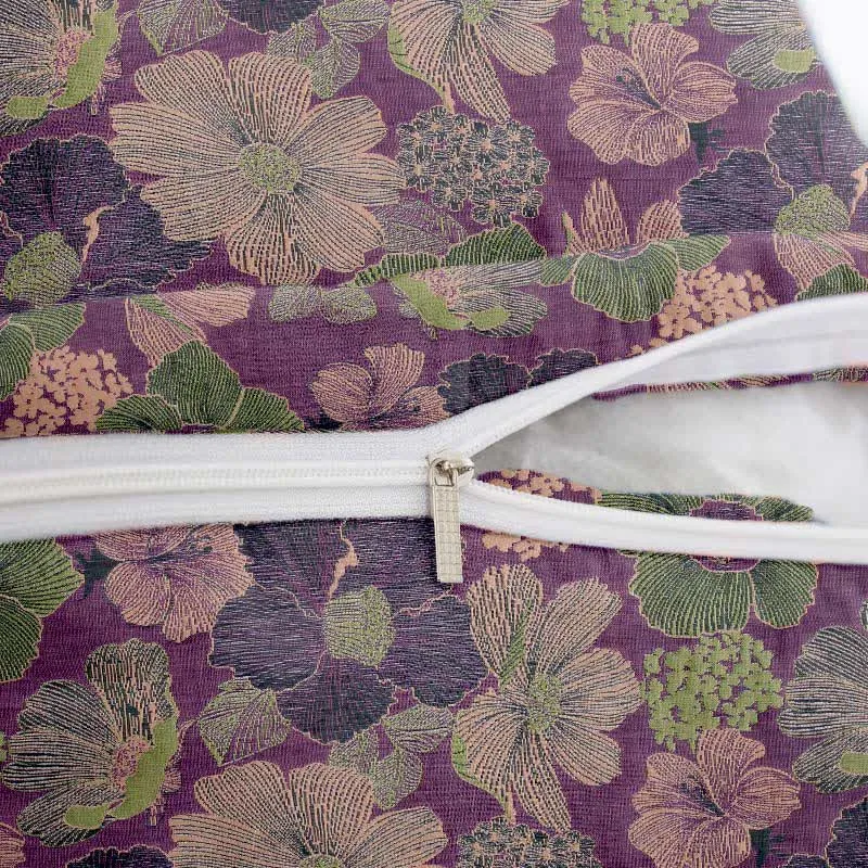 Quadratische Kissenbezüge aus Baumwolljacquard mit Pfirsichblütenmotiv (2 Stück)