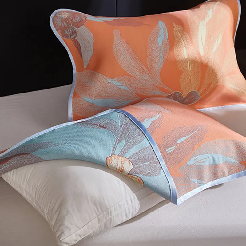 Wendbare, atmungsaktive Bettdecke mit Jacquard-Blattmotiv
