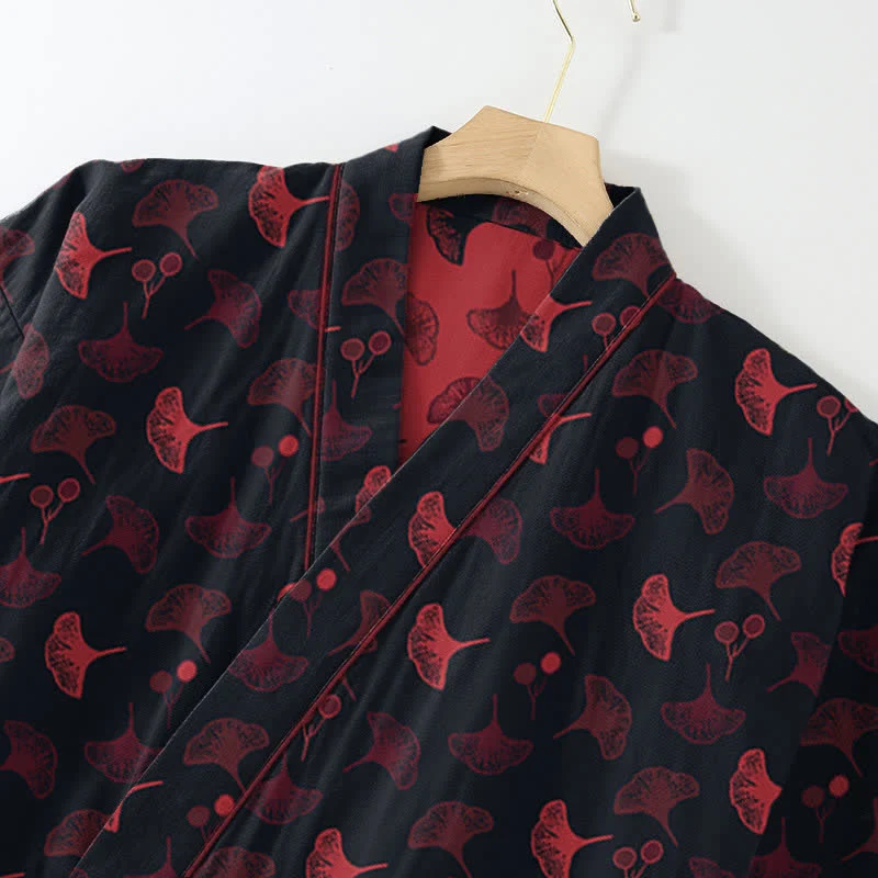 Ginkgo Bio-Baumwoll-Kimono-Loungewear-Set