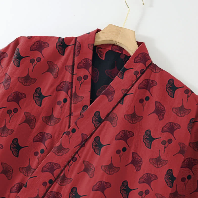 Ginkgo Bio-Baumwoll-Kimono-Loungewear-Set