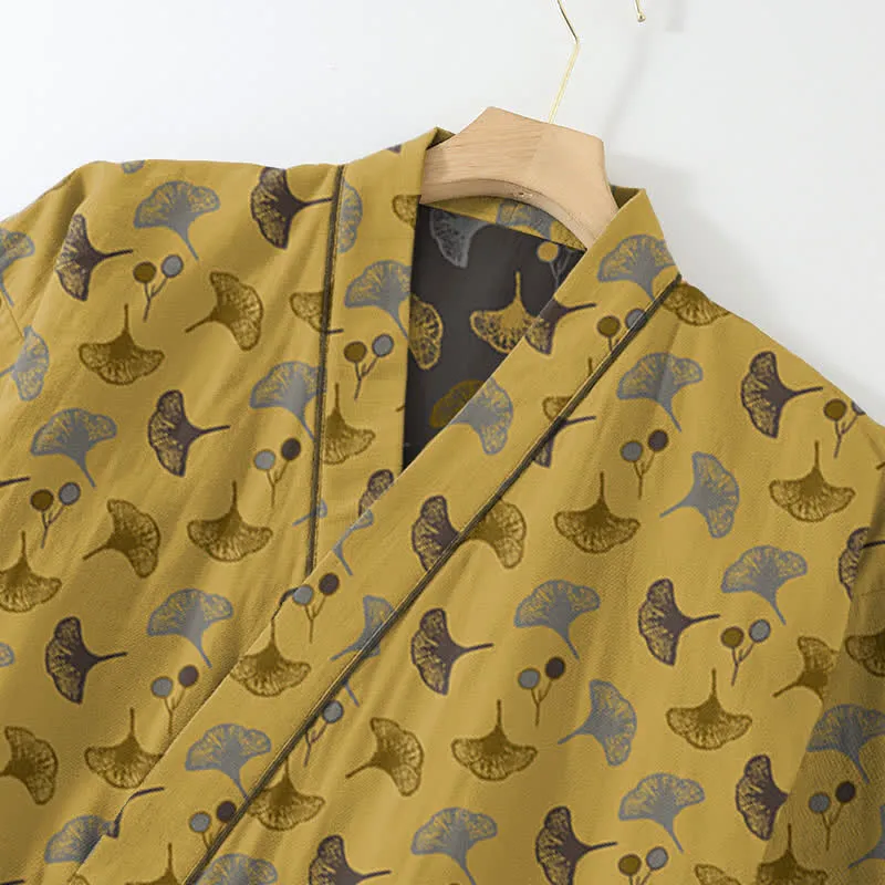 Ginkgo Bio-Baumwoll-Kimono-Loungewear-Set
