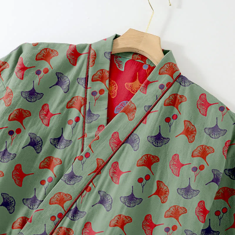 Ginkgo Bio-Baumwoll-Kimono-Loungewear-Set