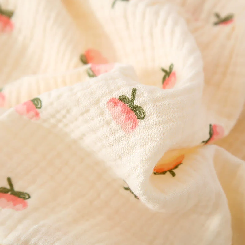 Pyjama mit Rüschen aus Baumwollgaze mit Kapok-Blumen