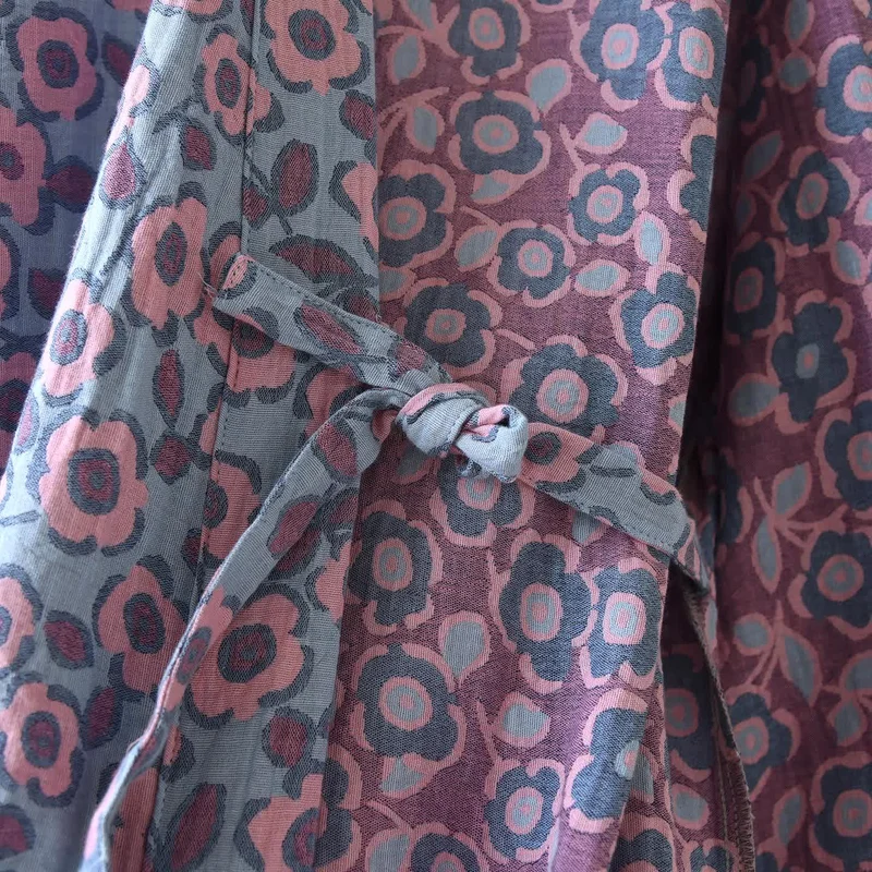 Japanischer Kimono-Bademantel aus Begonia-Baumwolle