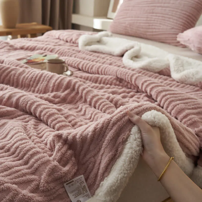 Ownkoti – Jacquard-Sherpa-Decke mit Baummuster