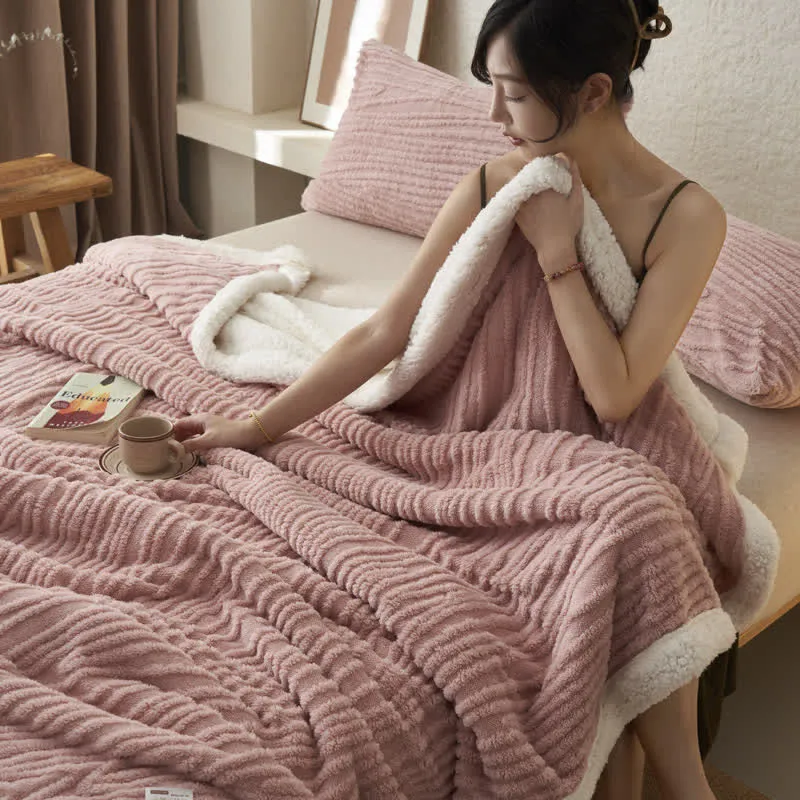 Ownkoti – Jacquard-Sherpa-Decke mit Baummuster