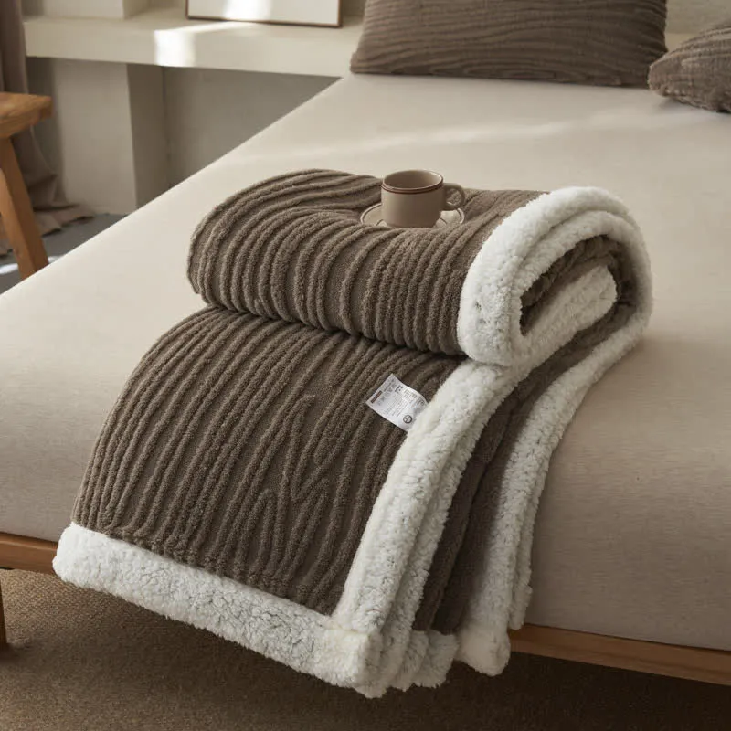 Ownkoti – Jacquard-Sherpa-Decke mit Baummuster