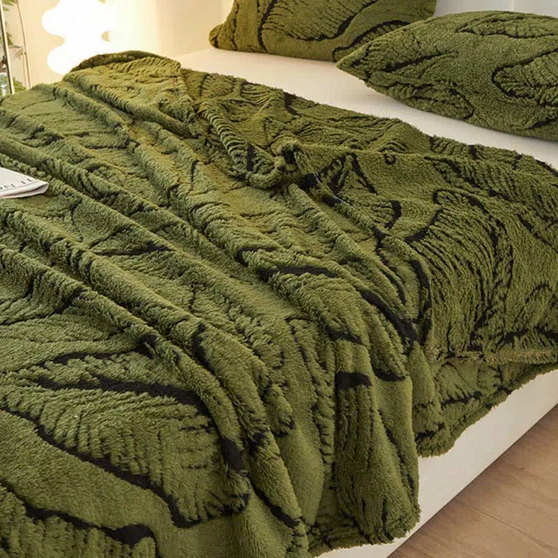 Ownkoti Bananenblatt-Jacquard-Überwurfdecke