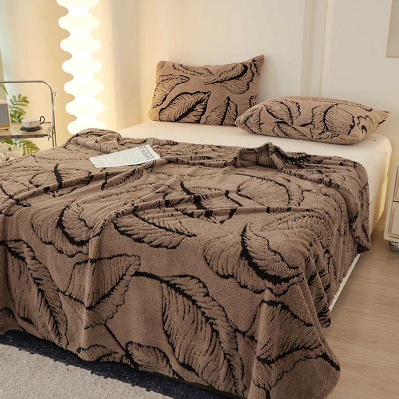 Ownkoti Bananenblatt-Jacquard-Überwurfdecke