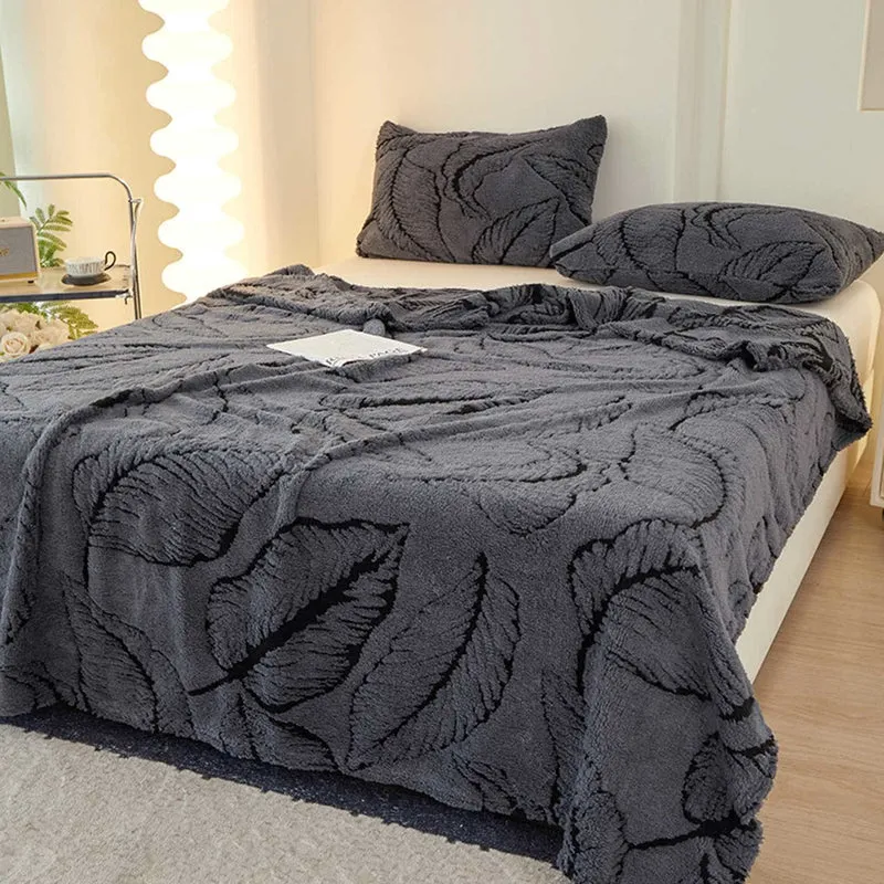 Ownkoti Bananenblatt-Jacquard-Überwurfdecke