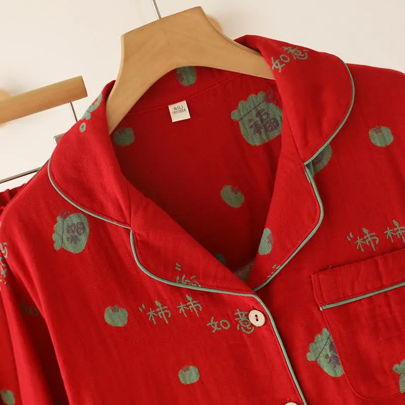 Pyjama-Set „Lucky Persimmon“ aus Baumwolle