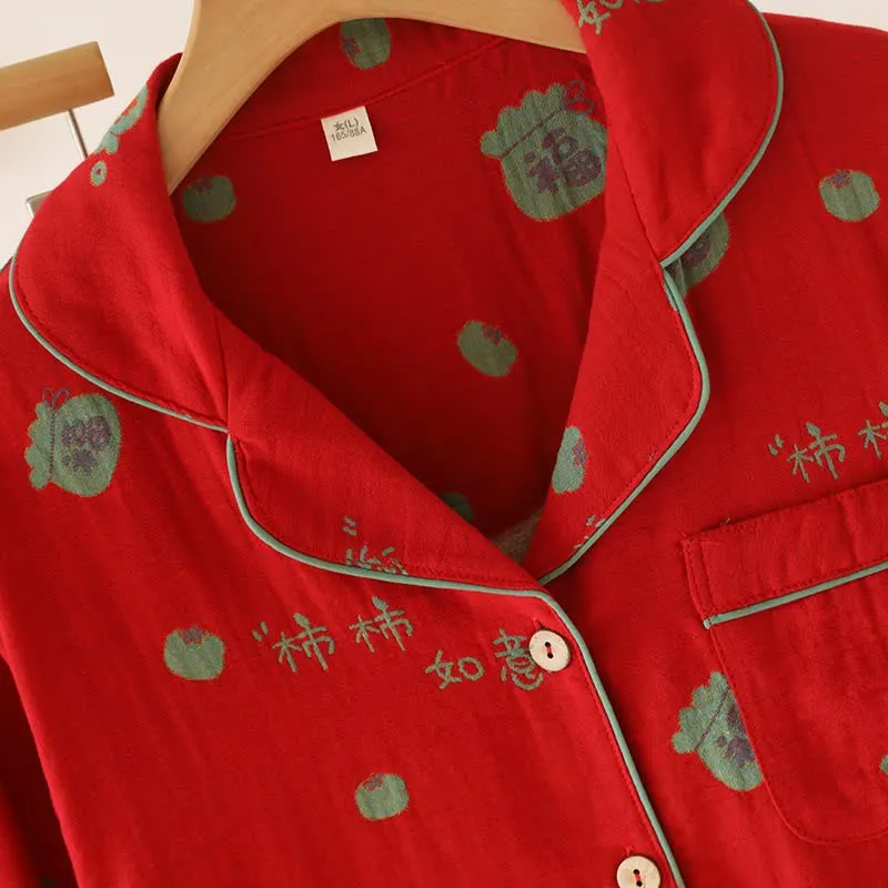 Pyjama-Set „Lucky Persimmon“ aus Baumwolle
