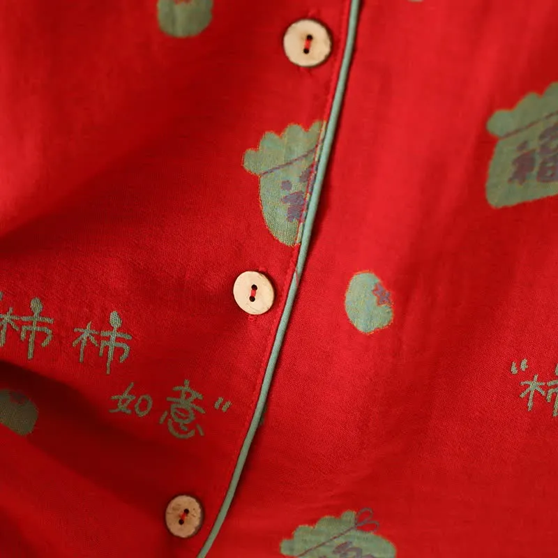 Pyjama-Set „Lucky Persimmon“ aus Baumwolle