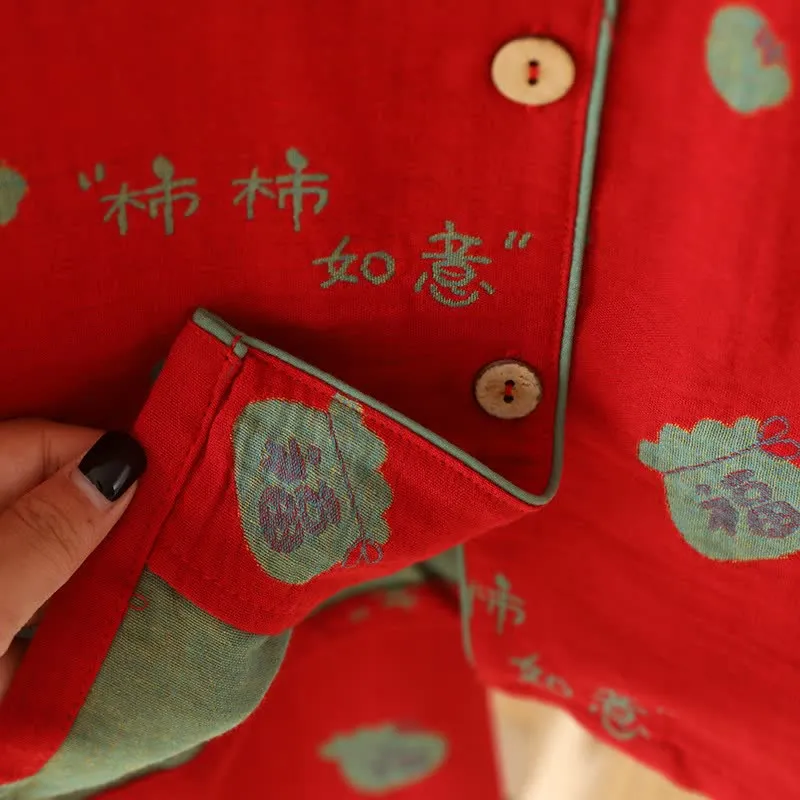 Pyjama-Set „Lucky Persimmon“ aus Baumwolle