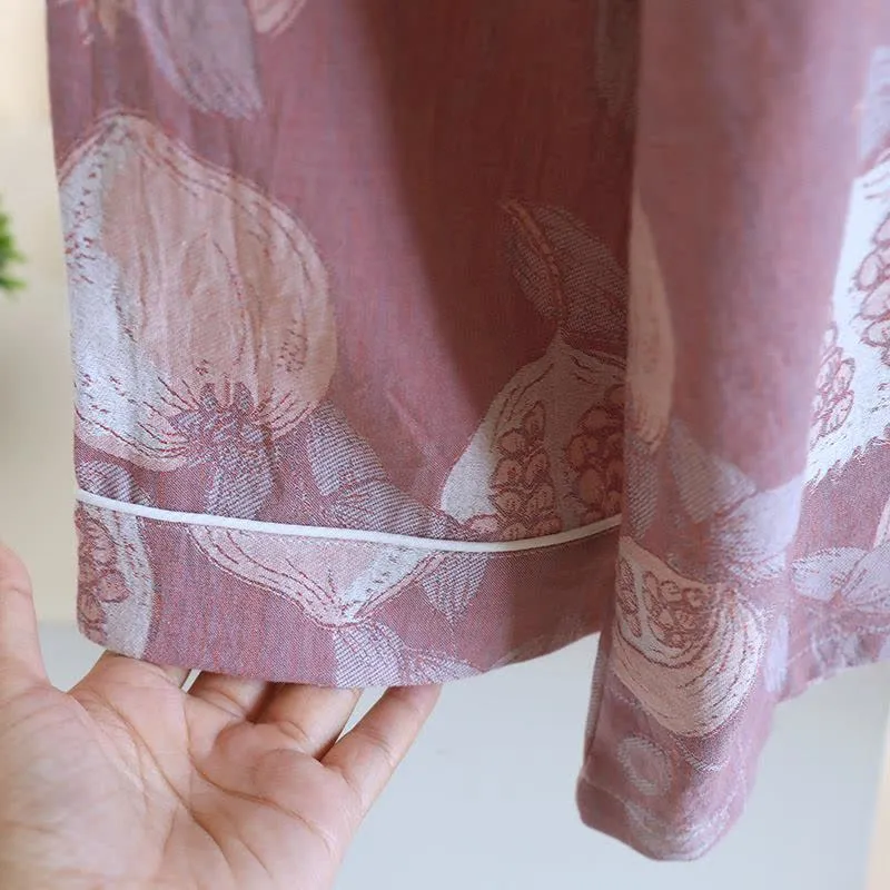 Vintage Granatapfel Baumwollgaze Loungewear Set