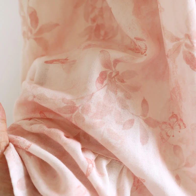 Kurzärmliges Nachthemd aus Baumwollgaze im Landhausstil mit Blumenmuster