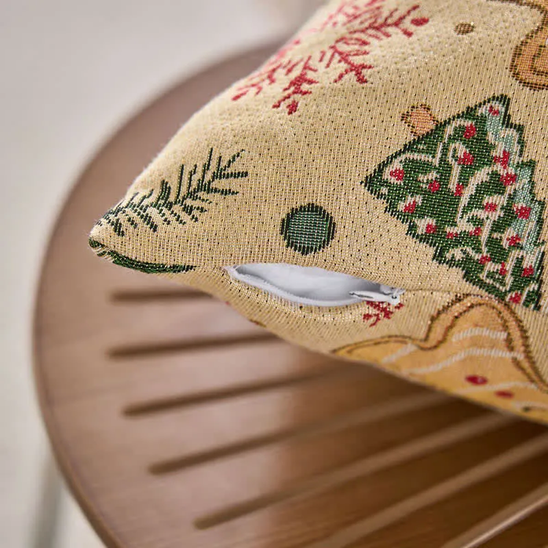 Weihnachts-Lebkuchenmann-Jacquard-Überwurfkissen