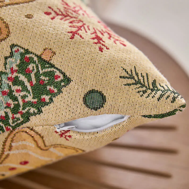 Weihnachts-Lebkuchenmann-Jacquard-Überwurfkissen