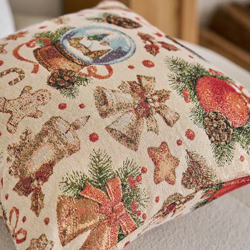 Weihnachts-Kristallkugel-Jacquard-Wurfkissen