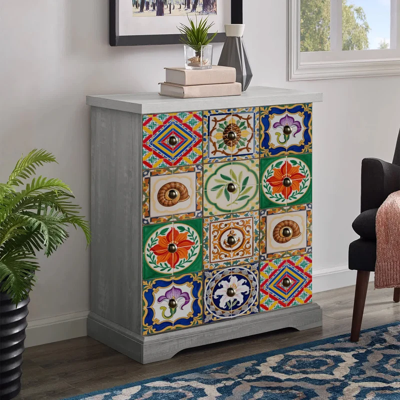 Vintage Talavera PET-Schaumfliesen-Wandaufkleber