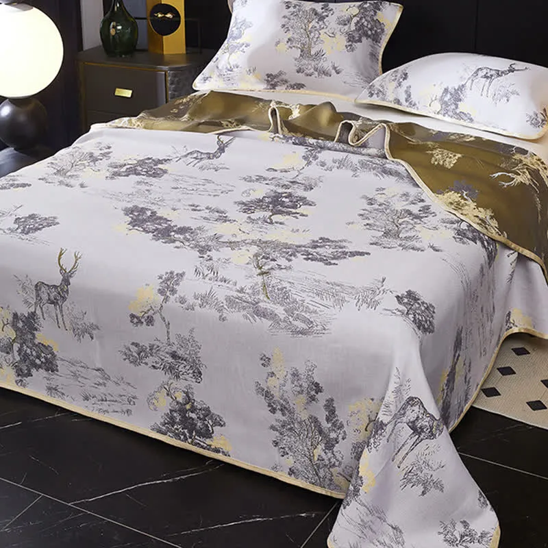 Kühlende Wende-Bettdecke im Jacquard-Landschaftsdesign