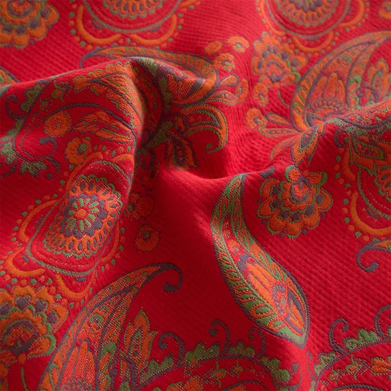 Spannbettlaken aus Baumwolljacquard mit Paisley-Blumenmuster