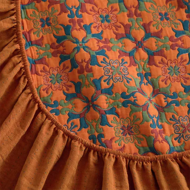 Spannbettlaken aus Baumwolle mit geometrischem Retro-Muster