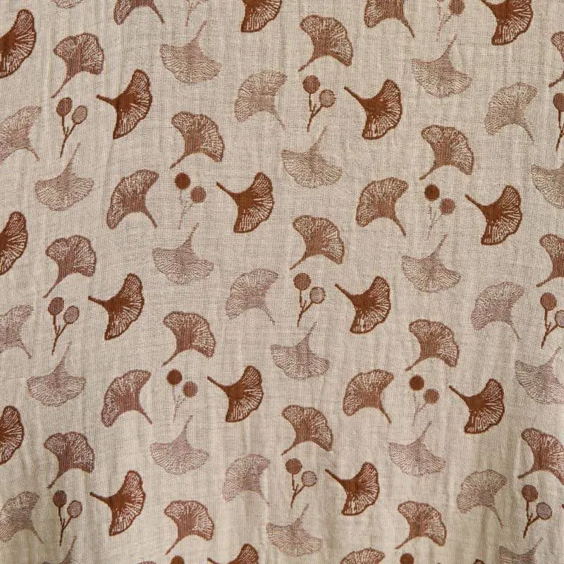 Zweifarbiger Kimono-Bademantel aus Ginkgo-Baumwollgaze