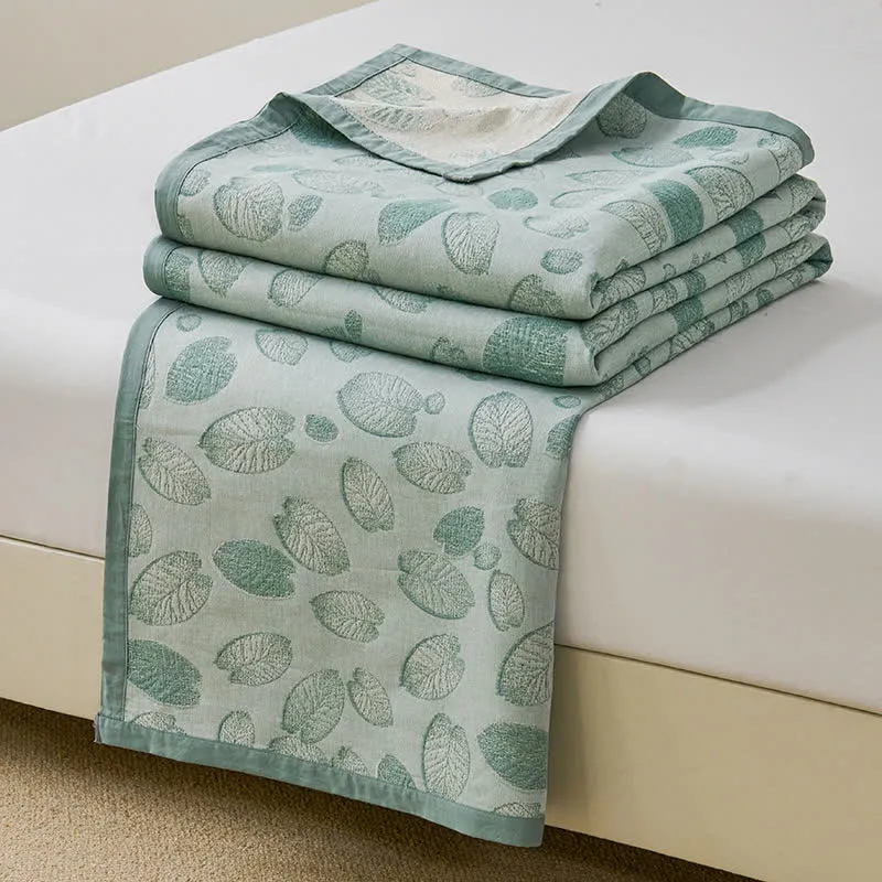 Leichte Steppdecke „Refresh Leaf“ aus Baumwollgaze