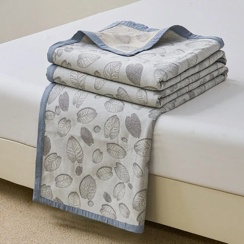 Leichte Steppdecke „Refresh Leaf“ aus Baumwollgaze