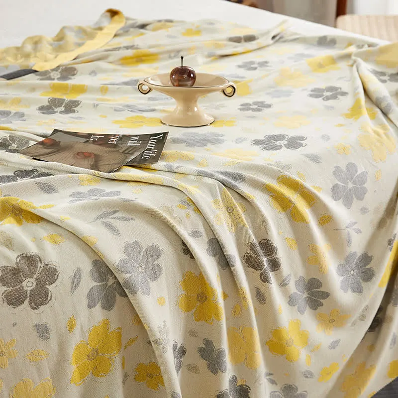 Kühlende Tagesdecke mit Pfirsichblüten-Print