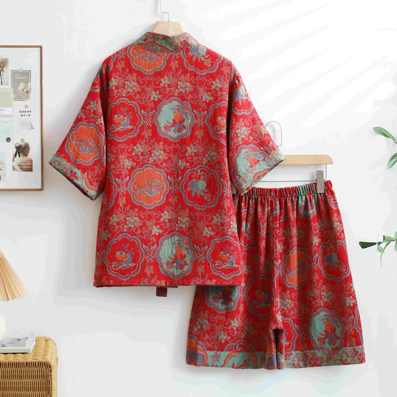 Unisex-Loungewear aus Baumwolle mit orientalischem Blumenmuster