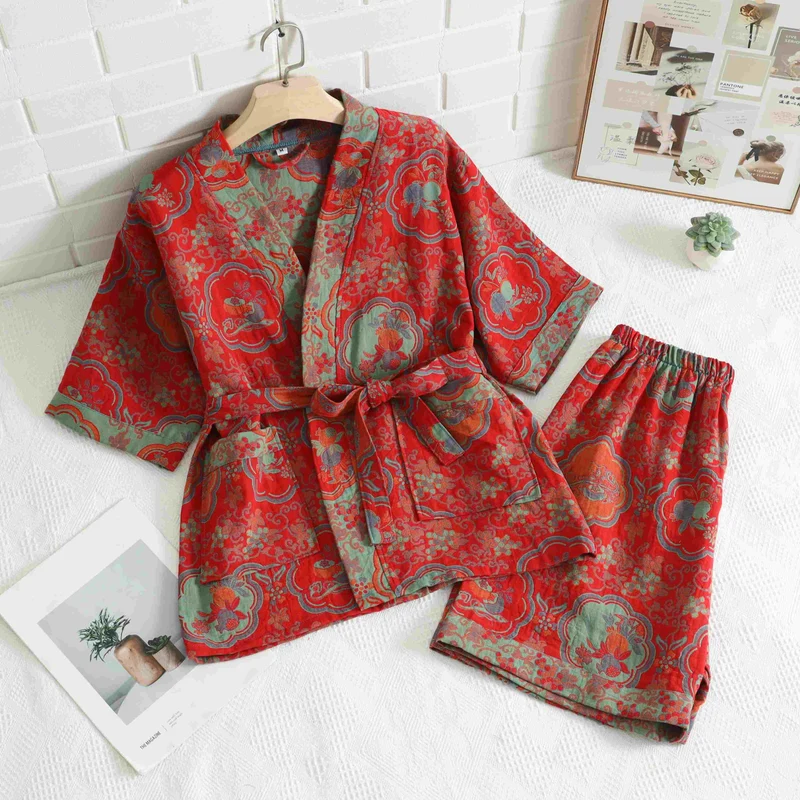 Unisex-Loungewear aus Baumwolle mit orientalischem Blumenmuster