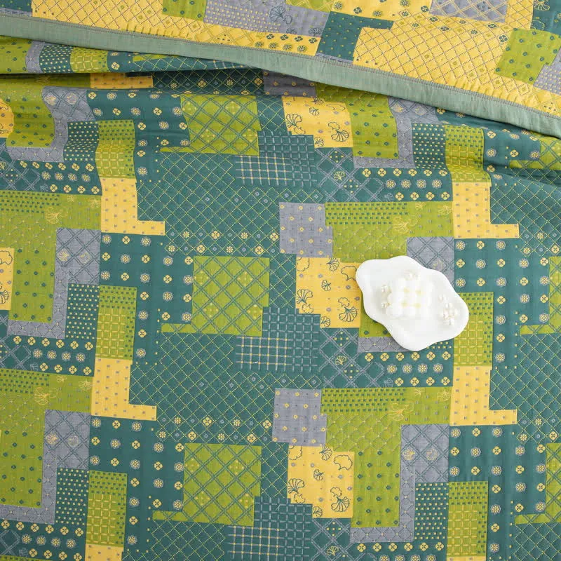 Vintage Patchwork Baumwollgaze Jacquard Bettdecke