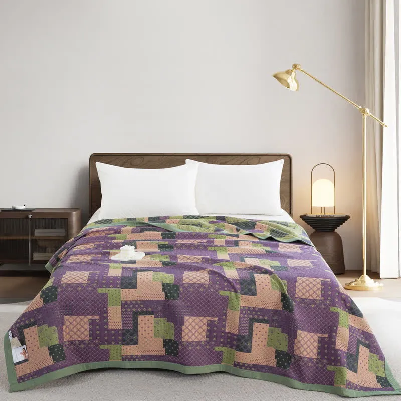 Vintage Patchwork Baumwollgaze Jacquard Bettdecke