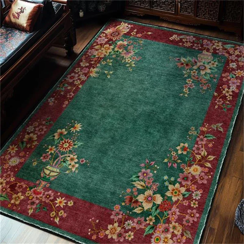 Rutschfester, eleganter, weicher, waschbarer Teppich mit Blumenmuster