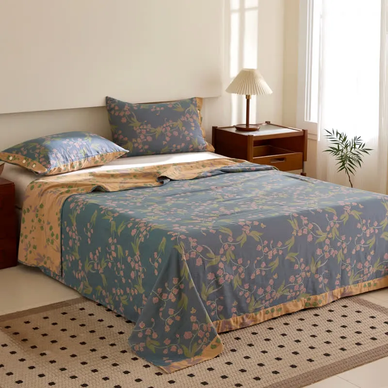 Campanula Wende-Bettdecke aus doppellagigem, garngefärbtem Jacquard aus Baumwolle