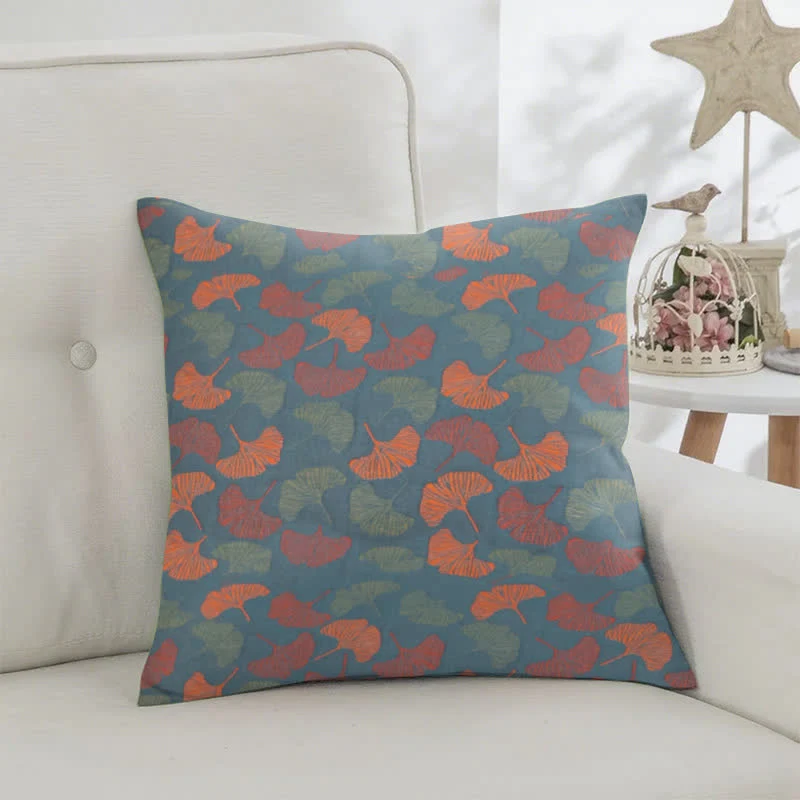 Quadratische Kissenbezüge aus Ginkgo-Baumwollgaze-Jacquard (2 Stück)