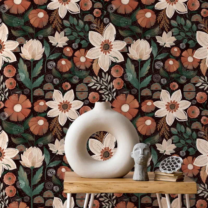 Abnehmbare DIY Boho Blumendekortapete